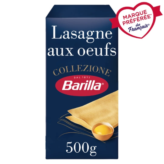 Pâtes lasagnes oeufs collezione BARILLA — la boîte de 500g — Lot de 3